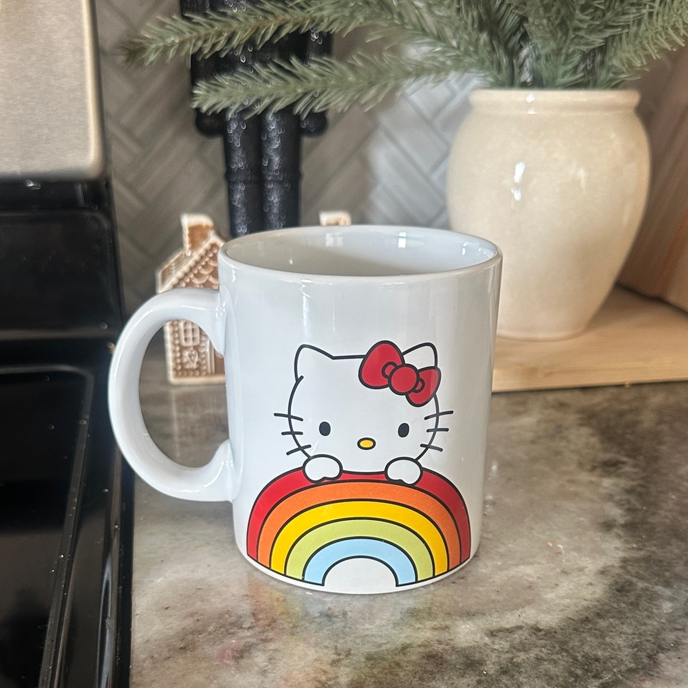 Hello Kitty White Mug with Rainbow Design
